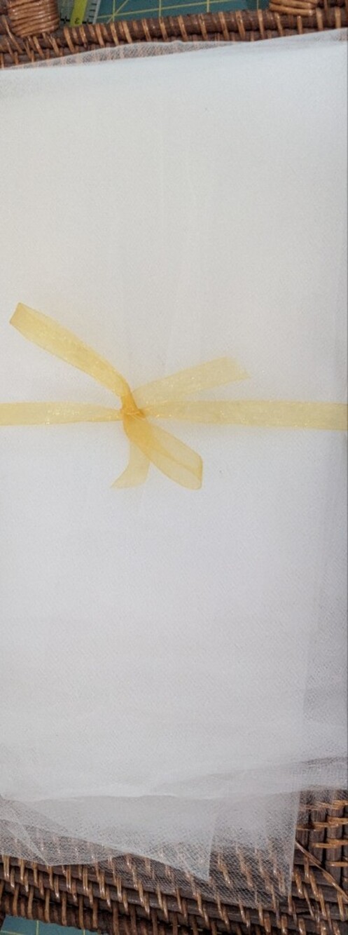 White Tulle (Netting) Remnants Pack of 8 in Various Sizes